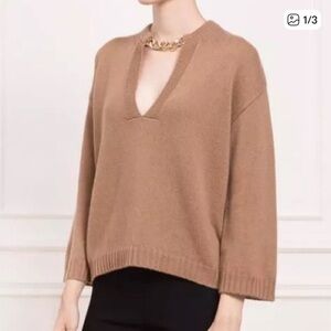 27 Miles Malibu Camel V-Neck Sweater
